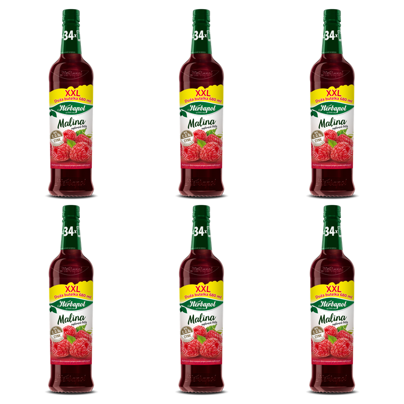 Herbapol Syrop owocowy malina z wit. C 680 ml X6
